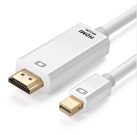 Câble Mini DP vers HDMI plaqué or 1,8 m 4K*2K, compatible avec les ordinateurs PC