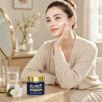 Crème Visage au Collagène, Crème Hydratante pour la Peau au Collagène, Crème Visage au Collagène 60g pour Femmes, Usage Quotidien à Domicile