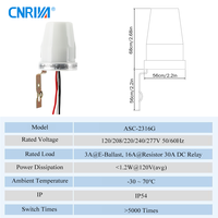 Contrôleur de lumière électronique extérieur CNRIYA avec photocontrôle jour/nuit, interrupteur AC120-277V 10A IP54/IP44, modèle ASC-2316GL, compatible LED