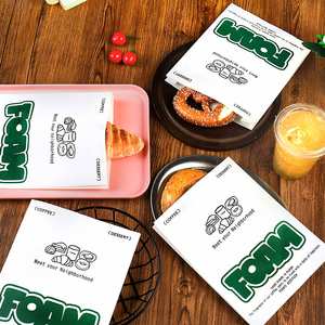 Custom Flat V <b>Shape</b> Bottom Oil Proof Kraft Paper Bag for Food Sandwich Donut Snack Packing Chips Bakery Cookies - Product Image 5