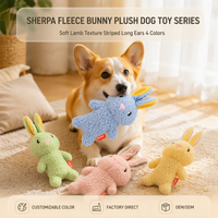 Jouet pour chien en peluche Sherpa de qualité supérieure avec oreilles rayées, couleur personnalisée, commande en gros, jouet à mâcher pour animaux de compagnie pour distributeur de magasins de détail