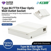 Precio de Fábrica, Caja Terminal de Escritorio FTTH de Grado Operador, Tipo 86, con Puerto Único SC Simplex para Fibra Óptica, UKCOM