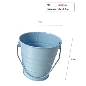 Cubo in Metallo Celeste 10x10.5cm per Decorazioni da Tavola per Feste - Product Image 1