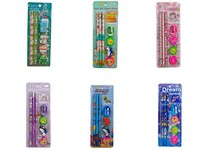 Lot de 7 articles de papeterie créative pour enfants, motif dessin animé, idéal pour l'école primaire, cadeau parfait, ensemble de crayons et fournitures scolaires