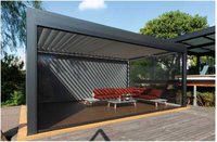 Pergola de jardin motorisée en aluminium avec toit à lames orientables, imperméable, pour terrasse, abri de voiture, protection solaire, finition thermolaquée