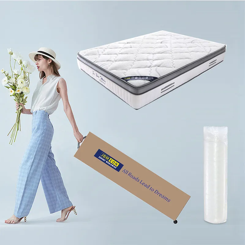 JBM 12 Zoll Box Top King Queen Size Natur latex Rollt asche Spring Memory Foam Kühlung Hotel bett Matratze in Box