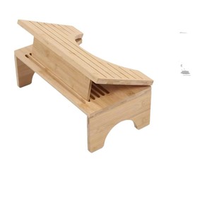 <b>Bamboo</b> Toilet <b>Stool</b> Foldable Wood Bathroom Footrest For Children And Adults With Step Support - Product Image 4