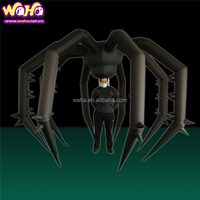 Marionnette de défilé Costume d'araignée orange gonflable Marionnette d'araignée gonflable pour la décoration d'Halloween