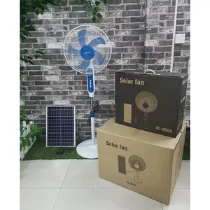 Vendita calda ricaricabile solare ventilatore 16 pollici 12v dc fan supporto con la luce del led