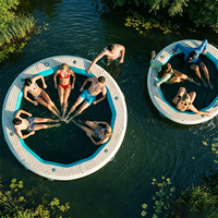 Plateforme flottante gonflable en PVC sur mesure Hailebao, grande taille, tapis flottant pour jet ski, ponton, île flottante, capacité 500 kg