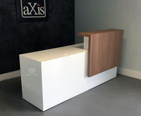 Bureau de réception en marbre blanc moderne de bonne qualité, dimensions standard, en forme de I, pour salon de manucure, hôtel, hôpital, garantie 10 ans
