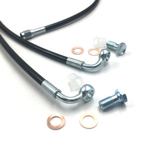 Línea de manguera de freno delantera izquierda trenzada de acero inoxidable 304-3AN Sistema de freno de chasis de coche de carreras Mangueras de freno de rendimiento automático - Product Image 5