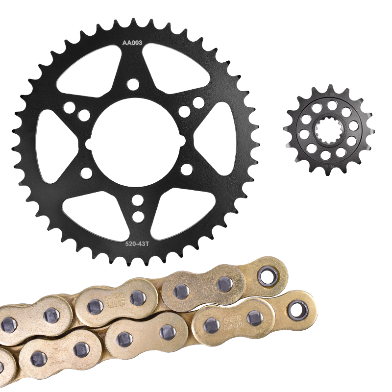 Motorcycle Spare Parts Carburizing Steel Front and Rear Sprocket