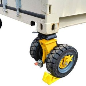 滑り止め付き黄色トレーラーチョック、プラスチック製三角形ホイールストッパー、コンテナ用ゴム製キャスターホイールチョック - Product Image 5