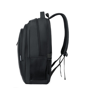 Laptop <b>Backpack</b> For Men Large Capacity Business Travel Shoulder Straps Solid Color <b>Black</b> - Product Image 2