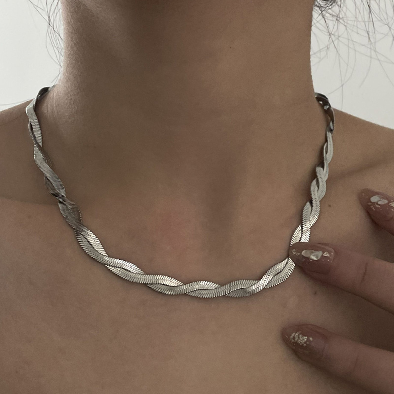 Only Faith Collana Piatta A Serpente In Acciaio Inox Dorato Donna