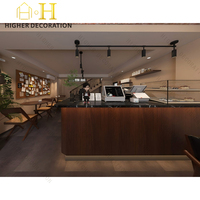 Vitrine murale en bois sur mesure avec éclairage LED, comptoir de bar à café, vitrine commerciale pour café, armoire de présentation pour boutique