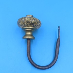 U Shape Resin <b>Curtain</b> Hook 58 Inch Traditional Brown Wall Mounted For All <b>Curtains</b> - Product Image 1