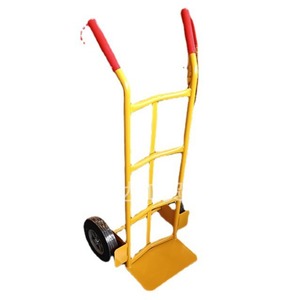 Chariot à main à deux roues en acier jaune, chariot de manutention de marchandises industrielles HT1940, roues silencieuses monocouche - Product Image 3