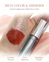 Gloss à lèvres caméléon double embout, rouge à lèvres liquide mat et maquillage pour les lèvres scintillant, marque privée, logo personnalisé, vente en gros
