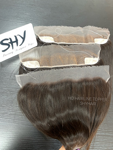 ท็อปเปอร์ผมแท้บราซิลแบบเรมี่ ปี 2026 SHY พร้อมเชือกผูกผมแบบใส HD สำหรับผู้หญิงผิวขาว - Product Image 3
