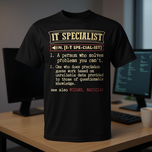 T-shirt con stampa serigrafica del dizionario specialistico IT - Nera, unisex, per adulti, a maniche corte, girocollo - Product Image 2