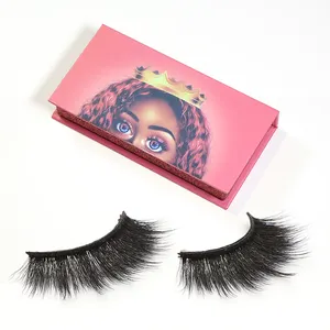 wholesale fashion style faux mink silk eyelash private label natural looking 3d silk eyelashes with custom box