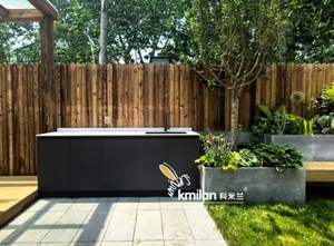 Mtop 현대 디자인 아크릴 스테인레스 스틸 주방 캐비닛 사용자 정의 회색 가구 섬 수도꼭지 서랍 슬라이드 힌지 - Product Image 2