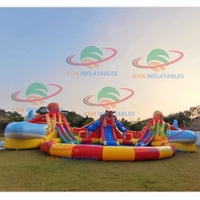 Parc gonflable d'extérieur, parc de Sports aquatiques gonflable avec toboggan pour piscine