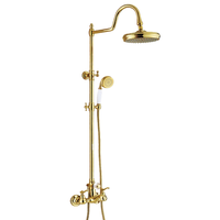 Robinet de douche en laiton doré rose avec pomme de douche complète pour salle de bain