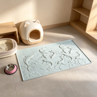 Tapis de protection pour litière de chat en caoutchouc, grande taille, facile à nettoyer, attrape-litière, protection de sol, pour poissons koï