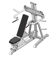Banc de musculation 3-en-1 en acier, couleur personnalisée, pour press à la poitrine et aux épaules