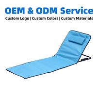 Chaise de plage pliable portable personnalisée avec dossier réglable multi-positions, cadre en aluminium et tissu Oxford