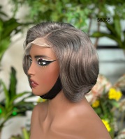 Perruque Bob Courte Bouclée 13*4 Lace Front / 4*4 Lace Closure Prête à l'Expédition, Cheveux Humains Vierges Alignés avec les Cuticules, pour Femme Noire