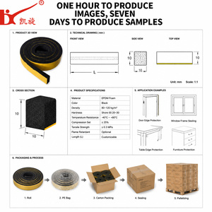 Nastro in Schiuma EPDM a Celle Chiuse Giallo Autoadesivo 3-10mm Impermeabile Insonorizzante Guarnizione per Porte e Finestre - Product Image 4