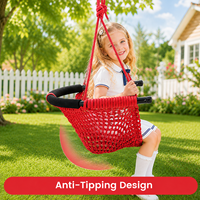 ROPECUBE Balançoire en corde tressée à la main en forme de U, cordes en polyester réglables, capacité de charge de 150 kg, respirante, anti-collision, pour l'intérieur et l'extérieur
