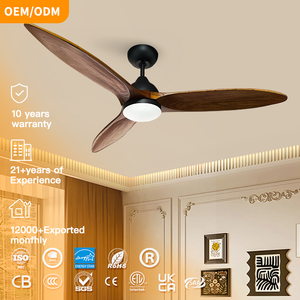 <strong>Best</strong> Sellers Modern Design DC Motor and 3 Solid Wood Blades Remote Control <strong>Ceiling</strong> <strong>Fan</strong> with LED Lighting for Living Room - Product Image 1