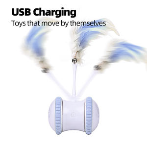 ของเล่นแมวขนนกอัตโนมัติอัจฉริยะแบบโต้ตอบชาร์จได้ทำจากพลาสติกที่ทันสมัย - Product Image 5