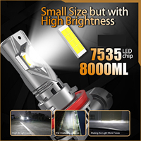 Ampoule de phare LED H7 pour voiture RAYCH, format mini, Plug and Play, 1:1, H18, 8000 lumens, 80W, phare LED H7