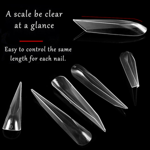 Long <b>Nail</b> Bed Notched French Line PP <b>Nail</b> Dual Forms Gel <b>Extension</b> Mold Tips Set - Product Image 6