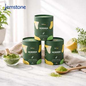 Emballage en tube de carton pour poudre de thé vert matcha naturel avec logo personnalisé, poudre de collagène, tube en papier de qualité alimentaire avec couvercle métallique intérieur - Product Image 3
