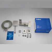Acero inoxidable 304 níquel caliente frío montado en la pared cascada ducha mezclador grifo conjunto para Baño