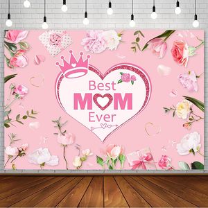 Latar Belakang Fotografi Selamat Hari Ibu Latar Belakang Ibu Terbaik Sepanjang Masa Mahkota Hati Merah Muda Spanduk Pesta Bunga Meja Kue Dapat Disesuaikan - Product Image 1