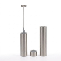 Mousseur à lait électrique portable, mini mixeur à mousse, batteur à œufs automatique à piles, fouet puissant