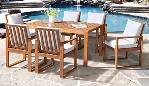 Ensemble de table à manger avec 6 chaises, style industriel exclusif, cadre durable, meubles pour jardin sur le toit - Product Image 3