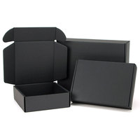 Boîte pliante en carton ondulé noir, emballage durable en PPWR recyclé, logo personnalisé, boîte d'expédition express pour vêtements et chaussures