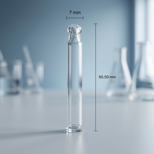Triviwat G005-09-29-A Tête arrondie DROITE 7x65.50 Mm. Micropipettes compte-gouttes en verre borosilicate transparent de qualité supérieure pour cosmétiques - Product Image 1