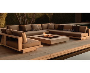 Wholesale <strong>New</strong> Arrival Outside <strong>Patio</strong> Garden Wooden Frame Design Outdoor Set Living Room <strong>Furniture</strong> Waterproof Fabric Sofa