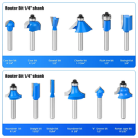 Kit de défonceuse électrique 15 pièces, embouts de 1/4 pouce, 600W, 110/220V, pour fraisage et gravure de stratifié, 30000 tr/min, machine manuelle pour menuiserie