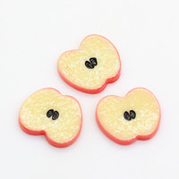 100 stuks 16mm appelvormige platte harscharms, fruit hars cabochons voor slime benodigdheden, telefoonhoesje decoratie, DIY knutselwerk accessoires
